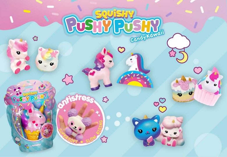 Giocattoli Squishabili e Antistress - Pushy Pushy Squishy Kandi Kawaii