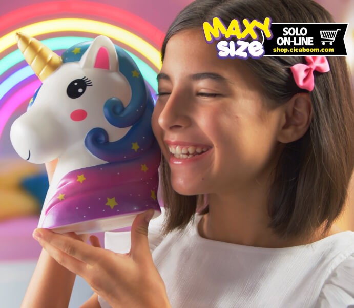 Pushy Pushy Squishy | Maxi Testa di Unicorno